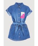 Girls Chic Sweater Vest and Pleated Midi Skirt Set with Rhinestones