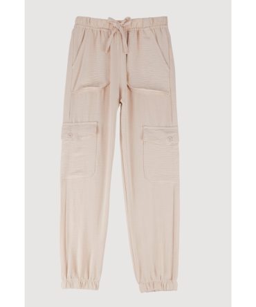 Girls Crepe Knit Cargo Joggers