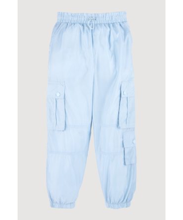 Girls Nylon Toggle Drawstring Cargo Joggers