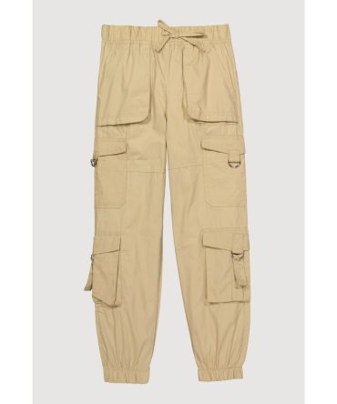 Girls Poplin D Ring Tabbed Cargo Joggers