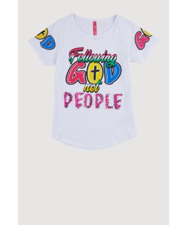 Girls Sequin Following God Graphic Tee