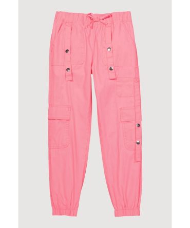 Girls Snap Button Detail Cargo Joggers
