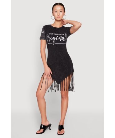Im Original Fringe Hem T Shirt Dress