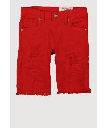 Little Boys Solid Distressed Denim Shorts