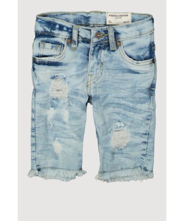 Little Boys Whiskered Distressed Denim Shorts