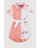 Little Girls Color Blocked Striped Shirt Dress