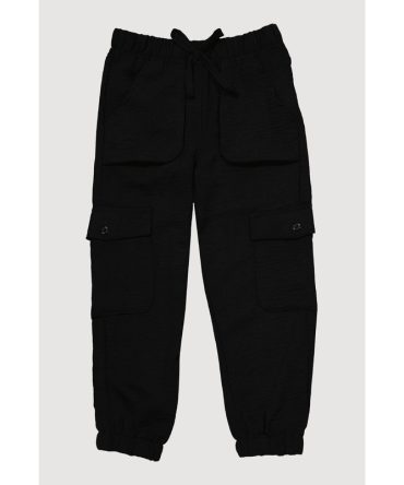 Little Girls Crepe Knit Cargo Joggers