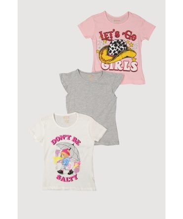Little Girls Dont Be Salty Graphic Tees 3 Pack