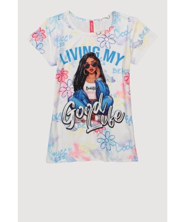 Little Girls Good Life Graphic Print Tee