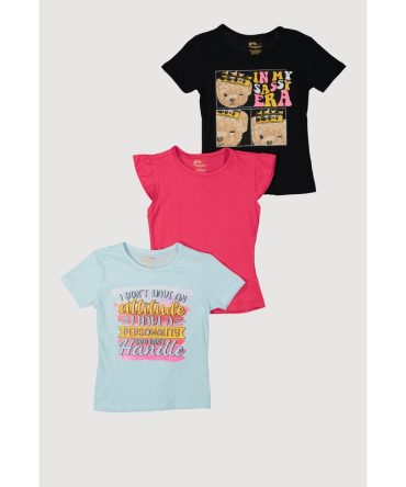 Little Girls In My Sassy Era Graphic Tees 3 Pack