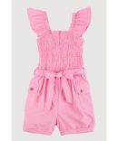Little Girls Smocked Waist Sleeveless Romper