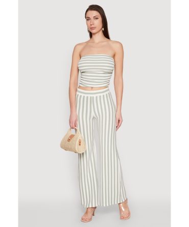 Striped Wide Leg Pants