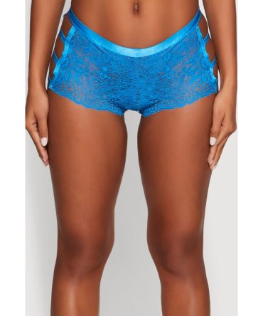Trendy Floral Lace Caged Side Boyshort Panties