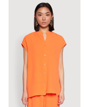 Airy Mandarin Collar Shirt