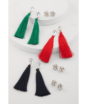 Assorted Stud and Tassel Earrings Set of 6