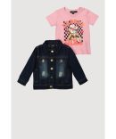 Baby Girls 12-24M Ribbed Short Sleeve Top and Floral Pants