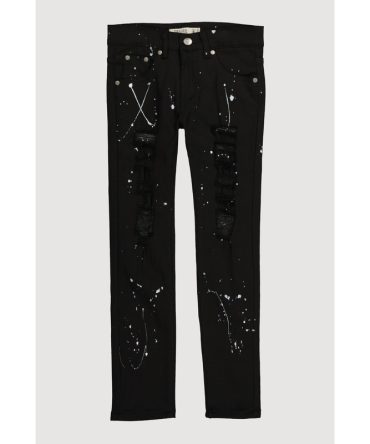 Boys Paint Splatter Distressed Jeans