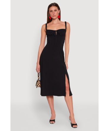 Chic Sleeveless Sundress with Lace & Ruching, Casual Style