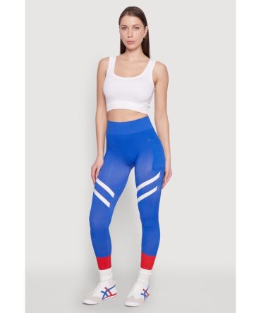 Contrast Trim Cell Phone Pocket Leggings