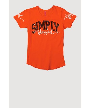 Girls Sequin Simply Blessed Tee