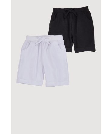 Girls Solid Shorts 2 Pack