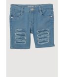 Little Girls Gauze Knit Tank Top and Striped Shorts
