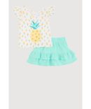 Little Girls Release Buckle Strap Cargo Romper with Top