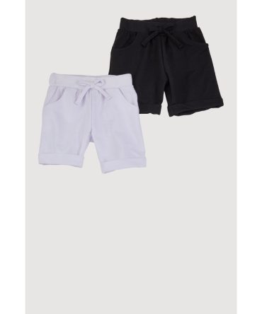Little Girls Solid Shorts 2 Pack