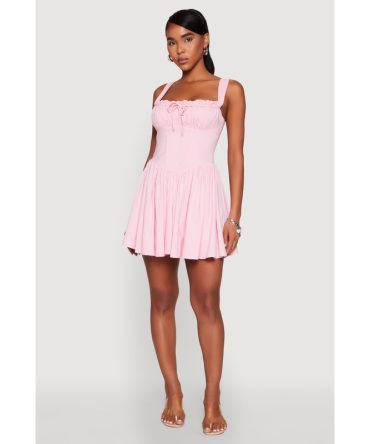 Pleated Corset Mini Dress
