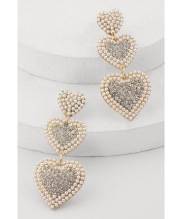 Tiered Heart Drop Earrings