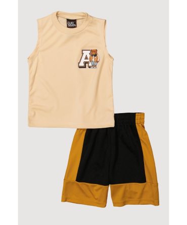 Toddler Boys Graphic Tank Top and Contrast Trim Shorts