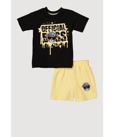 Toddler Boys Official Boss Graphic Tee and Shorts