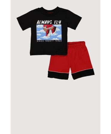 Baby Boys 0-9M Always Fly Graphic Tee and Shorts
