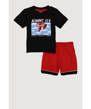 Baby Boys 12-24M Always Fly Graphic Tee and Shorts