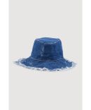 Distressed Frayed Denim Bucket Hat