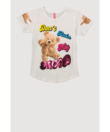 Girls Sequin Dont Ruin My Mood Graphic Tee