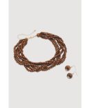 Layered Chain Link Herringbone Necklace and Earrings