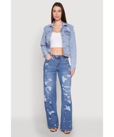 Madden Girl Distressed Straight Leg Jeans
