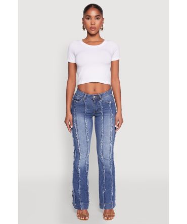 Madden Girl Frayed Pintuck Jeans