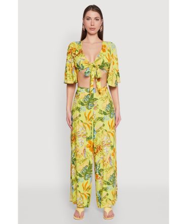 Printed Pattern Wide Leg Palazzo Pants