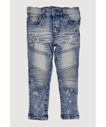 Toddler Boys Distressed Whiskered Moto Jeans