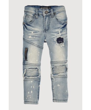 Toddler Boys Zip Detail Distressed Moto Jeans