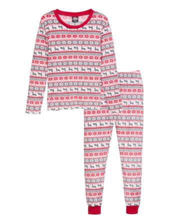 Womens Matching Reindeer Fair Isle Snug Fit Family Pajamas