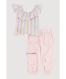 Baby Girls 12-24M Smocked Peplum Top and Cargo Joggers