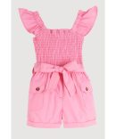 Baby Girls 12-24M Terry Cloth Sleeveless Romper with Cargo Pockets