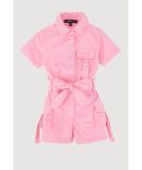 Baby Girls 12-24M Terry Cloth Sleeveless Romper with Cargo Pockets