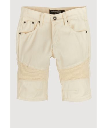 Boys Solid Denim Moto Shorts