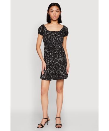 Floral Peasant Mini Dress