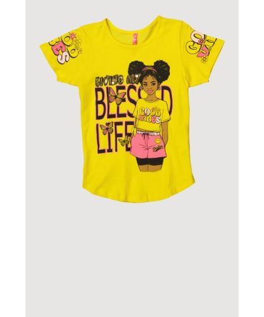Girls Sequin Living My Blessed Life Graphic Tee