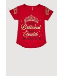 Little Girls Love Chenille Patch Hooded Varsity Jacket